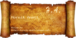 Hornik Anett névjegykártya