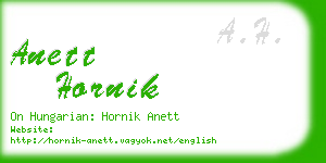 anett hornik business card